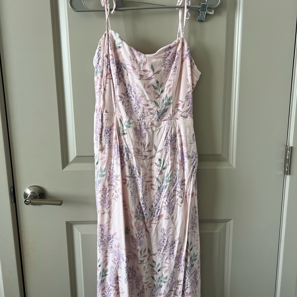 Miami Pink Maxi Dress with Spaghetti Straps